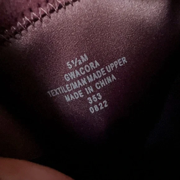 GUESS Burgundy Purple Mixed Media Buckled Strap Acora Point Toe Wedge dress Boot - Picture 10 of 13